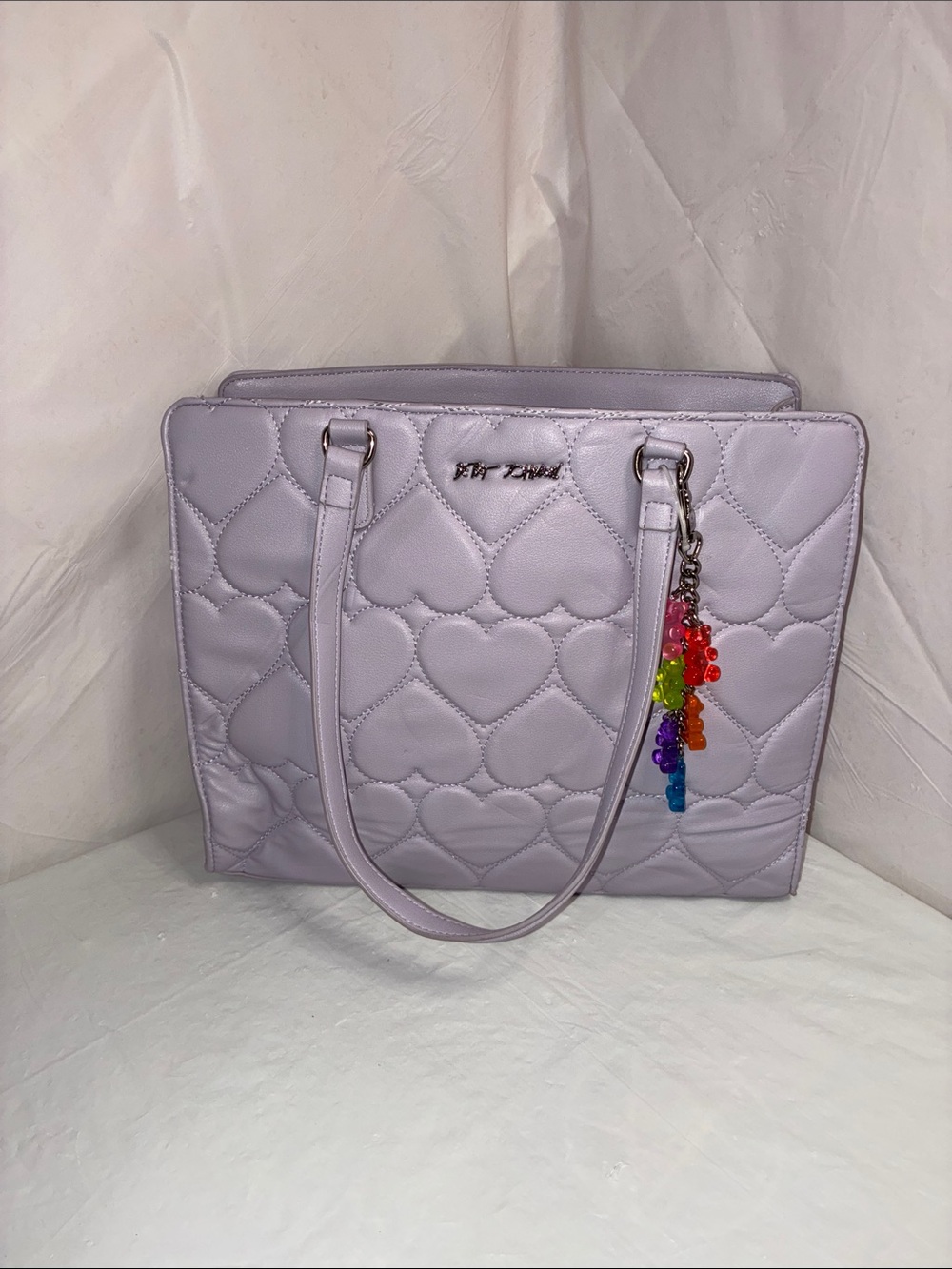 Betsey Johnson Quilted Heart Tote Bag in Light Lavender - Women's Handbag